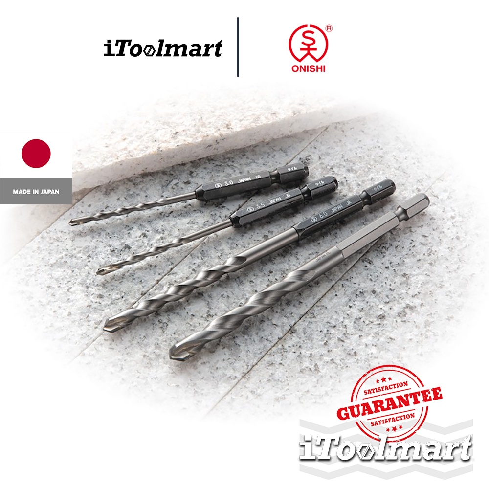 ONISHI No.30 ดอกสว่านเจาะกระเบื้อง ก้าน HEX / ชุด 5 ดอก ประกอบด้วยเบอร์ 4.5/5.5/6.0/6.5/7.5