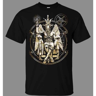 เสื้อยืดแขนสั้น พิมพ์ลาย Baphomet Satanic เรียบง่าย พลัสไซซ์ ของขวัญวันเกิด สําหรับผู้ชาย XS-6XLS-5XL