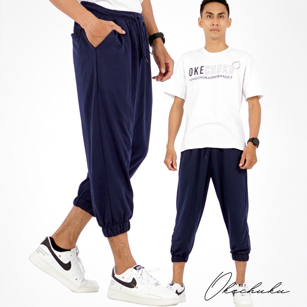 OKEUKU Bahri Jogger Pants Sirwal Joger Pants 3/4 Skinny Slimfit Paisi Joger Pants