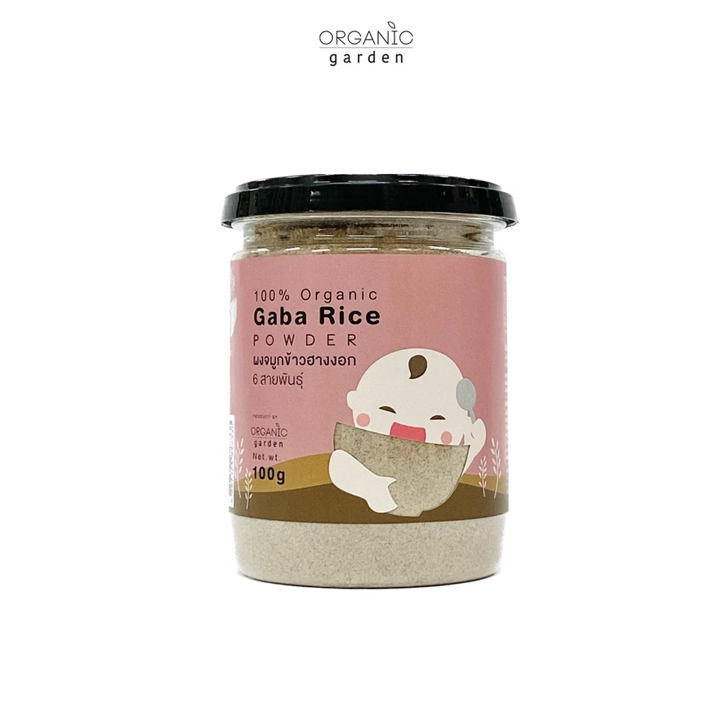 ผงจมูกข้าวฮางงอก6สายพันธ์100% 100g. Gaba rice powder 100g (Original) (เด็ก6เดือนขึ้นไป,มีไฟเบอร์)
