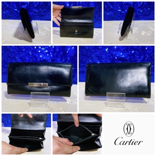 👝: CARTIER Black Leather Love Collection Bifold Long Wallet แท้💯%