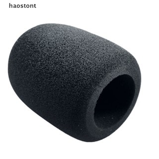 Haostont โฟมป้องกันไมโครโฟน สีดํา 75X60 มม. 2 ชิ้น