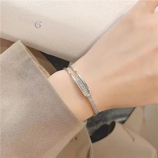 GLAMOR✨พร้อมส่ง กําไลเพชร Full Stars กำไลเงินแท้ กำไลแฟชั่น กําไลข้อมือผู้หญิง กำไลข้อมือเพชร