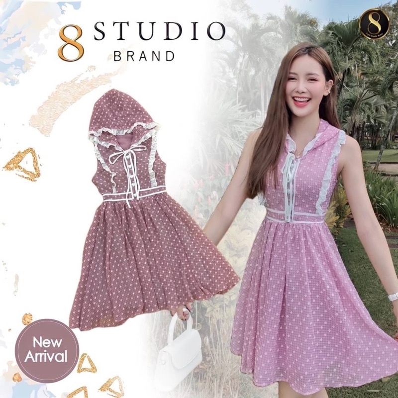 💎พร้อมส่ง💎8studio ชุดเดรสสีชมพู