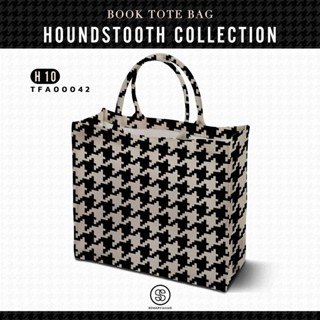 กระเป๋า Book Tote Bag HOUNDSTOOTH COLLECTION รหัส TFA00042 #SOdAbag #SOdAPrintinG