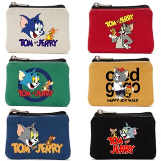 กระเป๋าใส่เหรียญ ผ้าแคนวาส ขนาดเล็ก ลาย Tom and Jerry น่ารัก เหมาะกับของขวัญ สําหรับนักเรียน