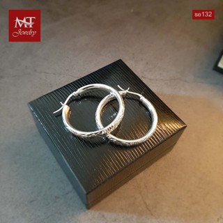 MT ต่างหูเงินแท้  ห่วง มีลวดลาย แบบก้านล็อค Solid 925 Sterling Silver Earrings (se132) MT Jewelry มณีธารา