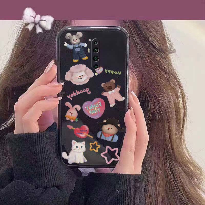 เคสโทรศัพท์มือถือ ลายการ์ตูนน่ารัก สไตล์เกาหลี ญี่ปุ่น สร้างสรรค์ สีดํา สําหรับ OPPO Reno Reno2 Reno2F
