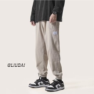 Korean Style Men Fashion Leisure Wear-resistant Pants Elastic Waist Large Size Cargo Pants