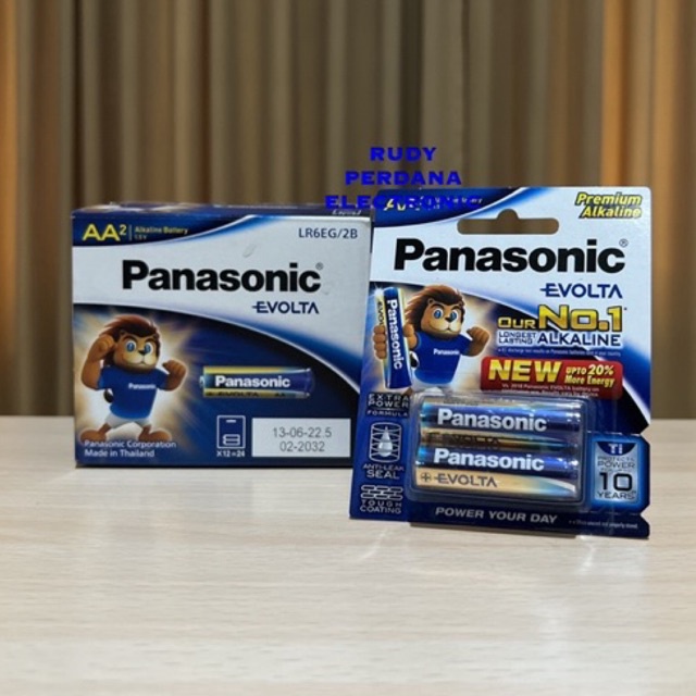 แบตเตอรี่ AA A2 PANASONIC EVOLTA ALKALINE LR6EG/2B แบตเตอรี่ 2 ชิ้น