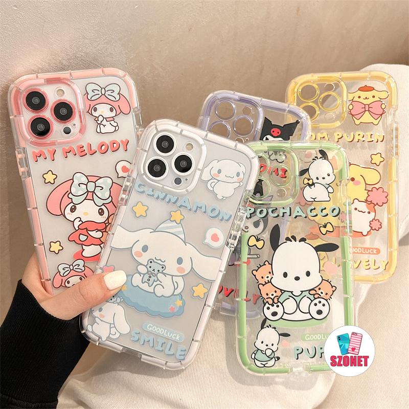 【 Luminous 】เคสโทรศัพท์มือถือ กันกระแทก ลายการ์ตูนลูกสุนัข Pochacco Kuromi น่ารัก พร้อมตัวป้องกันเลนส์ สําหรับ iPhone 15 14 13 12 11 Pro Max XS XR X