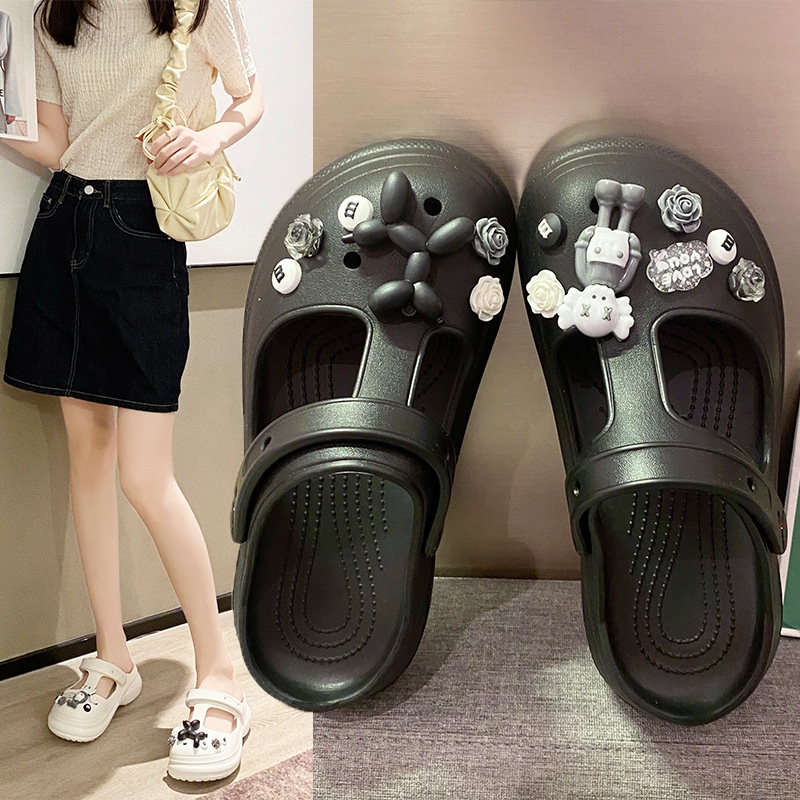 ❌ไม่มีตัวติดนะคะ ❌【TX-X002】TOBOแท้ size36-41รองเท้าแตะแบบสวมทรงสูงการ์ตูน ดีเทลเว้าหน้าเท้า ทรงฮิตพื้นนุ่มมีการ์ตูนติดเท
