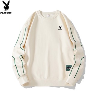 PLAYBOY Fall Striped Solid Color Long Sleeve T-Shirt