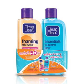 Clean&amp;Clear คลีนแอนด์เคลียร์ เจลล้างหน้า + โทนเนอร์ 100 มล