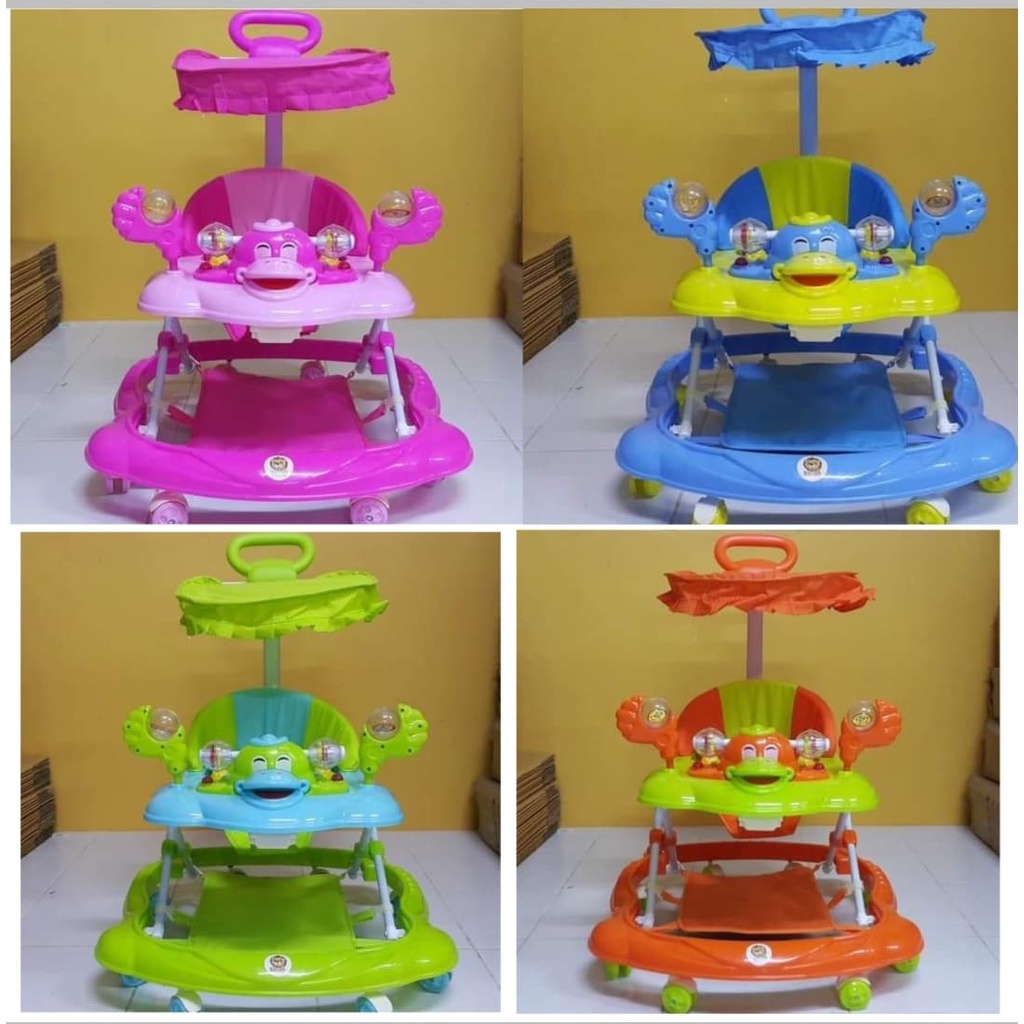 PIANO TOYS รถหัดเดิน รถหัดเดินเด็ก เป็ดยิ้ม ปรับระดับได้ มีผ้ารองเท้า ด้ามเข็น เสียงดนตรี