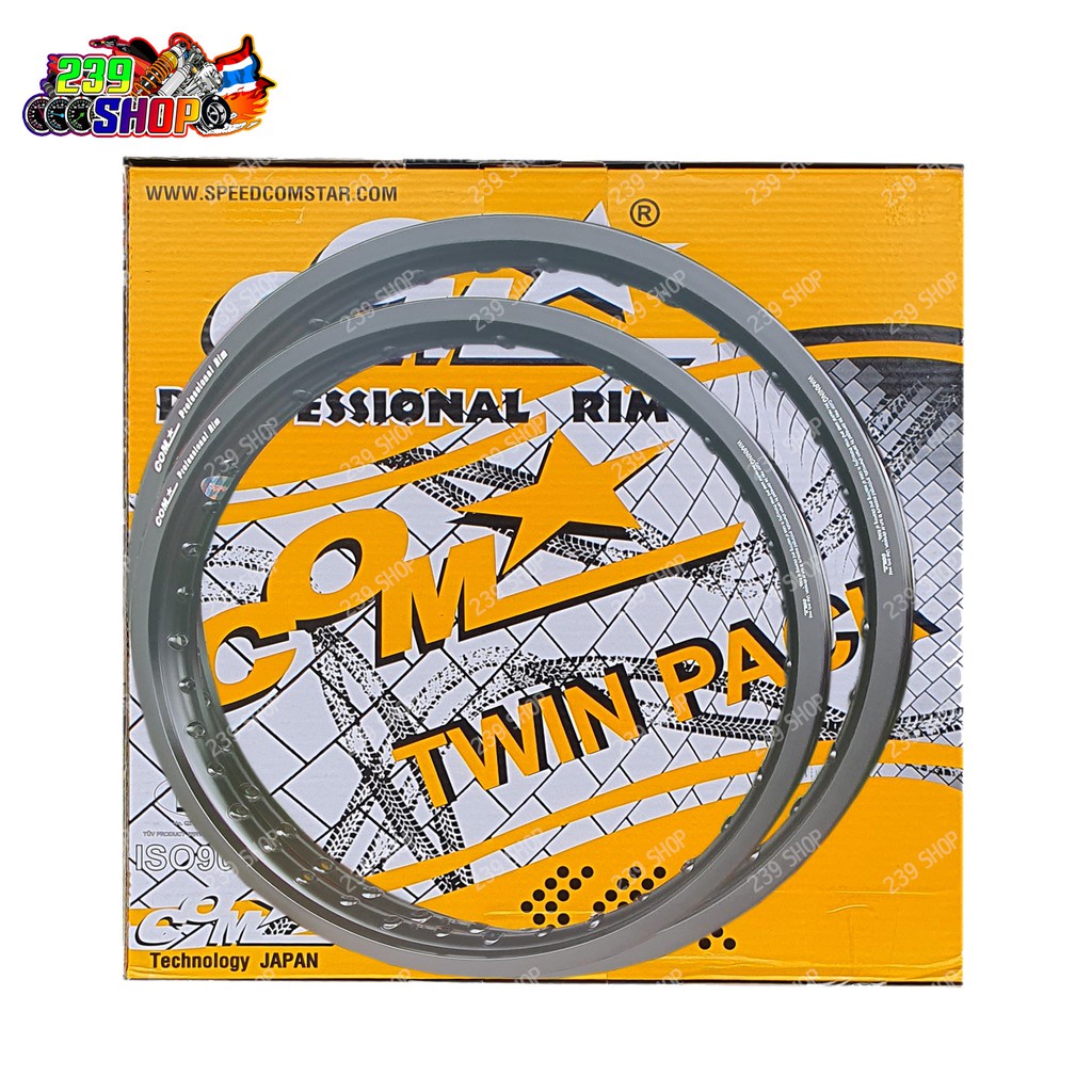 วงล้อ ล้อ17 ล้อโลขอบ17 COM ดาว PRO แท้ ขนาด 1.40-17 1.40-18 สีดำ 1 คู่ สำหรับรถจักรยานยนต์ทั่วไป 239