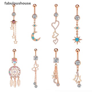 [fabuloushouse] เครื่องประดับร่างกาย จิวสะดือ ห้อยจี้รูปหัวใจ หลายแบบ