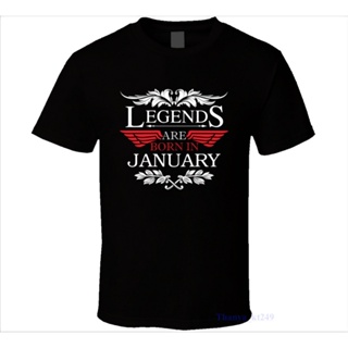 เสื้อยืดผ้าฝ้าย 100% พิมพ์ลาย Legends Are Born January Zodiac Capricorn Aquarius พลัสไซซ์ สําหรับผู้ชาย