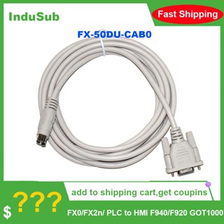 Fx-50du-cab0 (FX50DUCAB0) สายเคเบิลอะแดปเตอร์โปรแกรมมิ่ง สําหรับ FX0 FX2n PLC เป็น HMI F940 F920 GOT1000 จัดส่งด่วน 2.5 ม. 5 ม.