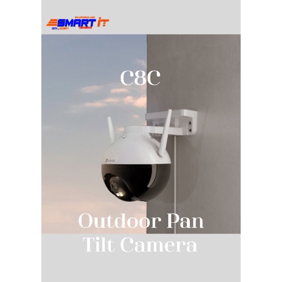 EZVIZ C8C กล้องวงจรปิด (สีขาว) กล้องหมุนได้ มีไมโครโฟน บันทึกเสียงได้สำหรับติดภายนอก
