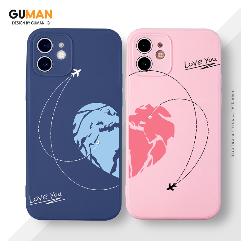GUMAN เคสคู่ เคสไอโฟน คู่รัก กันกระแทกซิลิโคนนุ่มการ์ตูนน่ารักตลก เคสโทรศัพท์ Compatible for iPhone 14 13 12 11 Pro Max SE 2020 X XR XS 8 7 6 6S Plus พลัส XYM1095