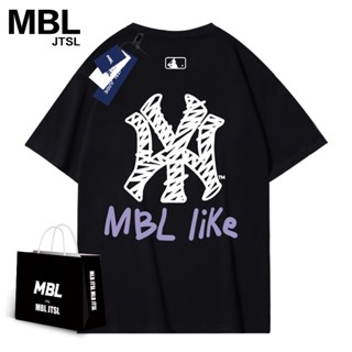 Mbl เสื้อยืดแขนสั้น ผ้าฝ้ายแท้ ทรงหลวม สไตล์สตรีท เหมาะกับฤดูร้อน สําหรับผู้ชาย และผู้หญิง