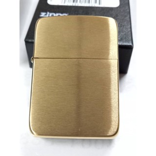 ZIPPO  REPLICA 1941B  BRASS VINTAGE   สีทอง ผิวทองเหลืองขัดด้าน ลายเรียบ ตูดตันโม่ทะลุบานพับ4ข้อ  ทรงย้อนยุคปี1941    ขอ