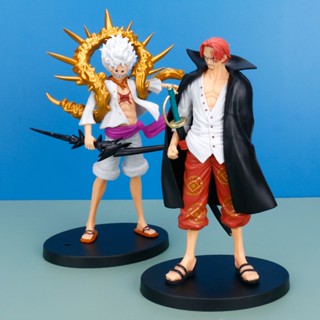 โมเดลฟิกเกอร์ PVC อนิเมะ One Piece DXF Monkey D Luffy Sun God Nika Red Hair Shanks ขนาด 19 ซม. ของเล่นสําหรับเด็ก เก็บสะสม ของขวัญ