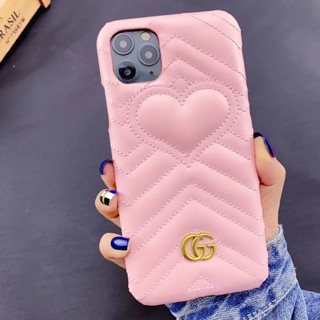 เคสโทรศัพท์มือถือหนัง ป้องกันกระแทก รูปหัวใจน่ารัก หรูหรา สําหรับ iphone 13 12 11 Pro Max X XS XR XSMAX