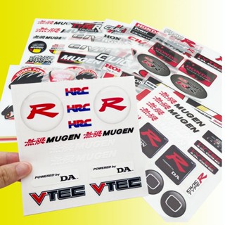 สติกเกอร์ กันน้ํา สําหรับติดตกแต่งหน้าต่างรถยนต์ Honda Mugen Type R VTEC DOHC Vezel Insight Civic Accord Odyssey Spirior CRV SUV