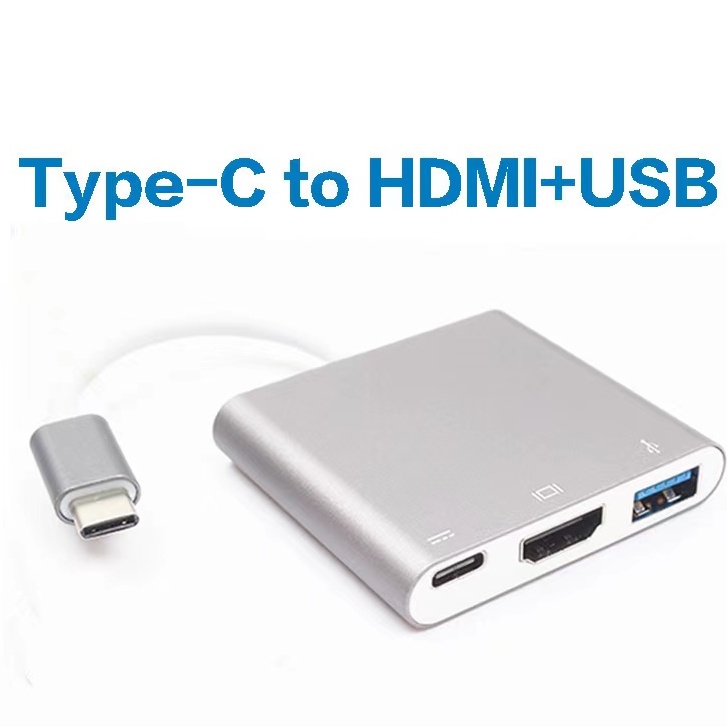 Shopee Thailand - Ready to ship from Thailand 3In1 Convert Type C to HDMI USB3.0 PD Hub Cable Adapter Phone Laptop Converter