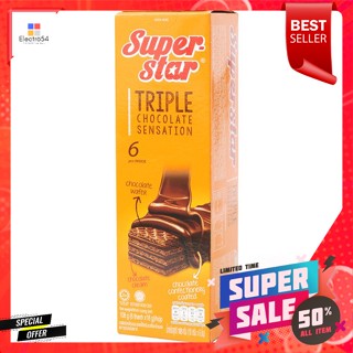 ซุปเปอร์สตาร์ เวเฟอร์เคลือบและสอดไส้ครีมรสช็อกโกแลต 108 ก.super star Wafer coated and stuffed with chocolate flavored cr