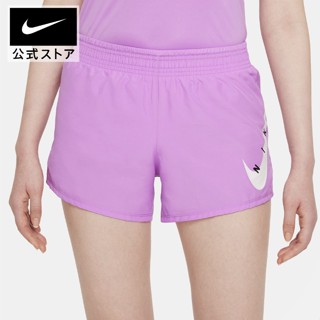 Nike Womens Swoosh Run กางเกงวิ่งขาสั้นเอวปานกลางมีซับในผู้หญิง สีม่วง