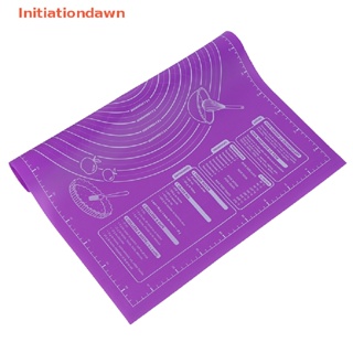 [Initiationdawn] แผ่นซิลิโคน ไม่ติดผิว ขนาด 45x60 ซม. พร้อมสเกล สําหรับทําเบเกอรี่