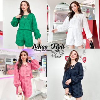 พร้อมส่ง 🎀 ชุดเซตผ้าฉลุ by Miss Bell น่ารักมากมีซับในผ้าอย่างดีทรงเก๋แขนพอง งานจริงสวยมาก