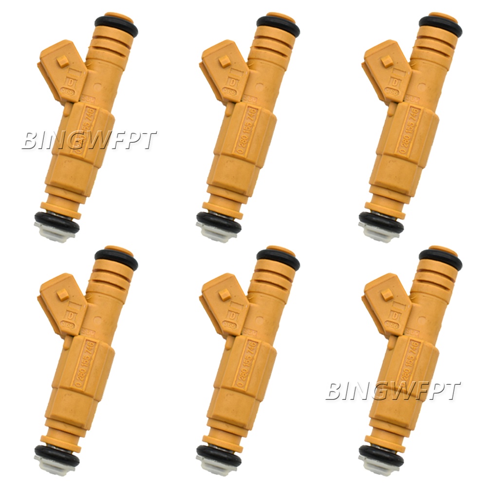 6Pcs 0280155746หัวฉีดน้ำมันเชื้อเพลิง TJ XJ YJ ZJ US สำหรับ Jeep Cherokee Grand Cherokee