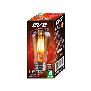 หลอดไฟ LED EVE FILAMENT ADISON-48 4 วัตต์ WARMWHITE E27 สีเหลือง