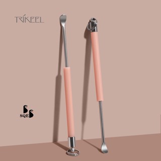 【สินค้า Trikeel ของแท้】ช้อนแคะหู พร้อมที่จับ ไม้จิ้มหู ไม้แคะหูอเนกประสงค์ สากลสำหรับผู้ใหญ่ เด็ก และทารก เครื่องมือขี้หูแบบพกพา