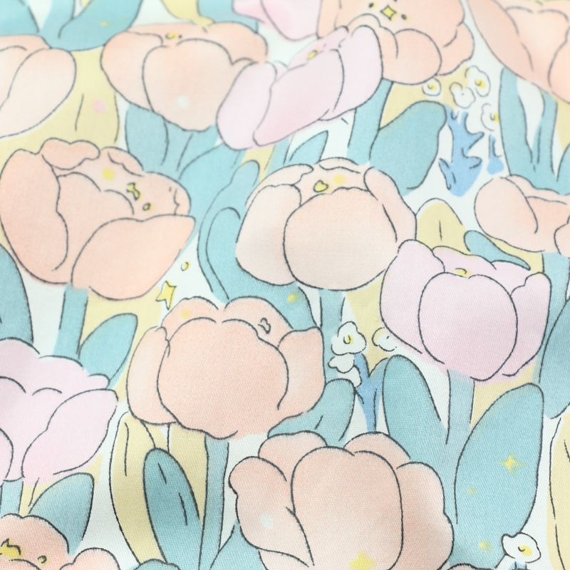 ผ้าคอตตอน 100% ทอทวิล หน้ากว้าง1.6 เมตร ผ้าเมตร พิมพ์ลายดอกไม้ ผ้าลายการ์ตูน