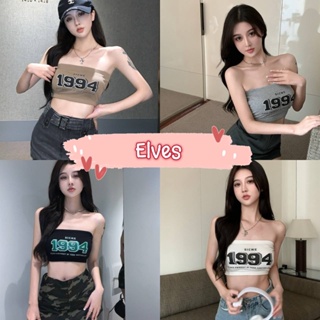 Elves✨พร้อมส่ง✨  เสื้อเกาะอก มีฟองน้ำ ผ้านิ่มลื่นลาย 1994 อย่างเท่กำลังมาก ~FY1994~