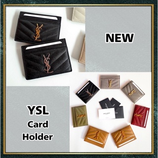 [สอบถามก่อนกดซื้อ]​ แท้​ 💯 New YSL Card Holder สีดำ อะไหล่เงิน/ทอง อุปกรณ์ครบ กล่อง การ์ด ถุงผ้า