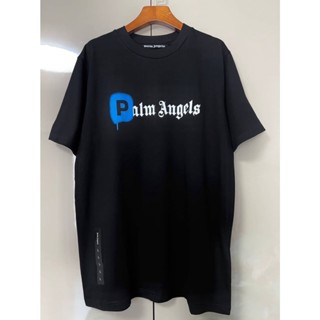 PALM ANGELS X GUNNA JUST FOR PZ PUSHIN P SINCE 2015 T-SHIRT เสื้อยืดคอกลม แขนสั้น แบรนด์ปาล์มแองเจิล สเปรย์ ตัวหนังสือ