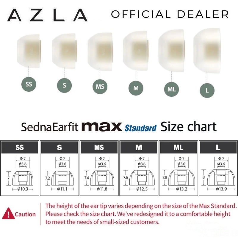 1 คู่ AZLA SednaEarfit MAX จุกหูฟังซิลิโคนทางการแพทย์มาตรฐานสําหรับ Samsung Galaxy Buds2 Pro, Sony WF-1000XM4 / WF-1000XM5