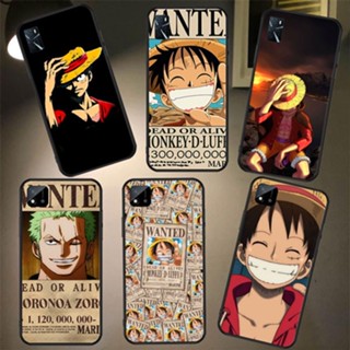 เคสโทรศัพท์มือถือแบบนิ่ม ลายอะนิเมะ One Piece Luffy D สีดํา สําหรับ Vivo Y31 Y51 Y53 Y55 Y55s Y69 Y71 Y81 Y81s V11 V11 Pro V7 Y75