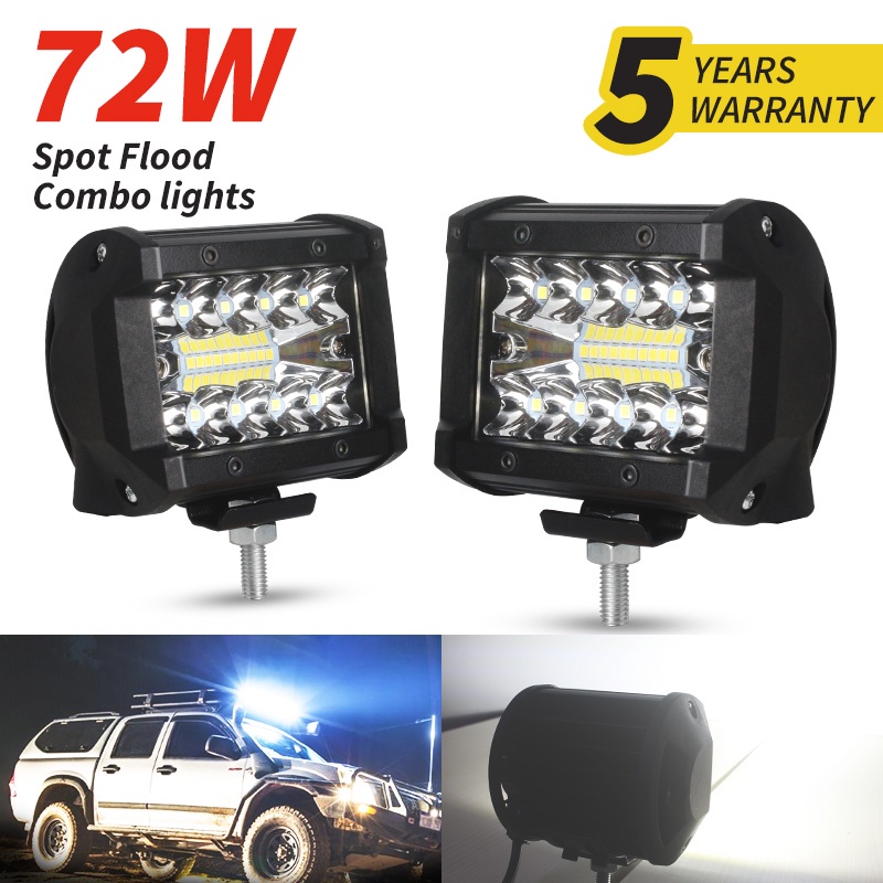 Car LED Work Flood Spotlight DC 12 Volts 60 Watts 6500K 3030 SMD for 4x4 4WD SUV Trunk Universal Com