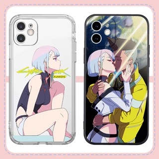 เคสโทรศัพท์มือถือแบบใส กันกระแทก กันรอยกล้อง ลายอนิเมะ Cyberpunk Edgerunners สําหรับ iP 14 13pro X XR 8Plus