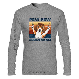 เสื้อยืดสีขาวผู้ชาย เสื้อผ้าบุรุษวินเทจ Pew Pew Madafakas ตลกบีเกิ้ลสุนัขคนรักเสื้อยืดผู้หญิงแขนสั้นตลกสาวน่ารักเสื้อลํา