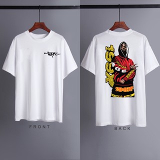 เสื้อแฟชั่นผญ - 2PAC TuPac บุคลิกภาพสไตล์ Ins วินเทจแรงบันดาลใจเสื้อยืดหลวมเสื้อผ้าสําหรับผู้ชายเสื