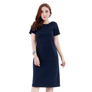 DR2166_Dress ผ้ายืดโรเชฟเปิดหลัง