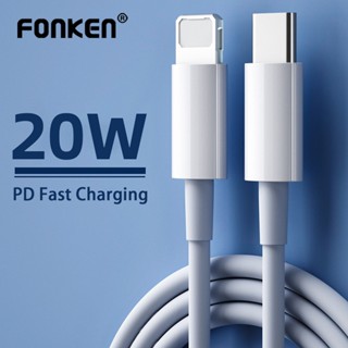 Fonken สายเคเบิลชาร์จ PD 20W USB C 2 เมตร สําหรับ i-Phone Type C iP 14 13 12 Pro Max